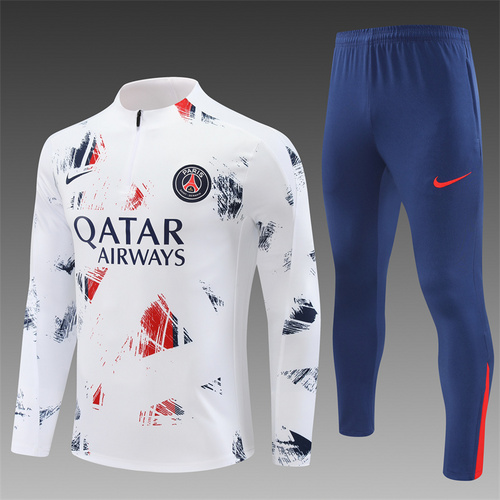 24/25 PSG 白色迷彩半拉链运动服