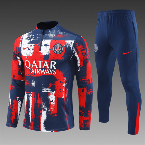 24/25 PSG 红蓝迷彩半拉链运动服