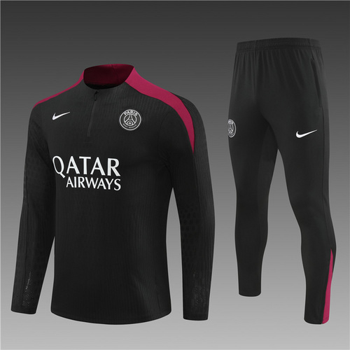 24/25 PSG 黑色半拉链运动服