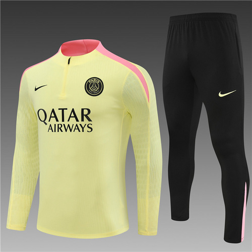 24/25 PSG 浅黄色半拉链运动服
