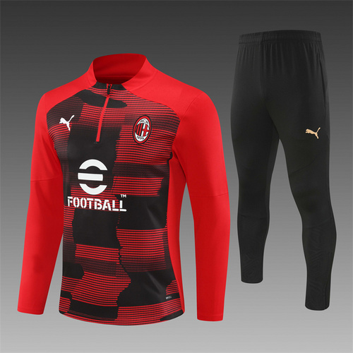 24/25 Ac Milan 红色半拉链运动服