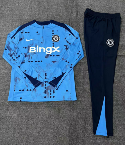 24/25 Chelsea 浅蓝色半拉链运动服迷彩