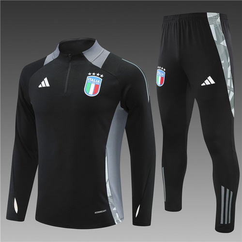24/25 Italy 半拉链运动服 黑色