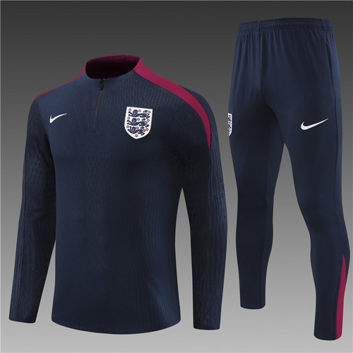 24/25 England 皇家蓝色半拉链运动服