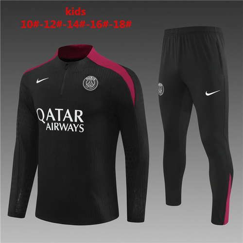 24/25 PSG 黑色半拉链儿童运动服
