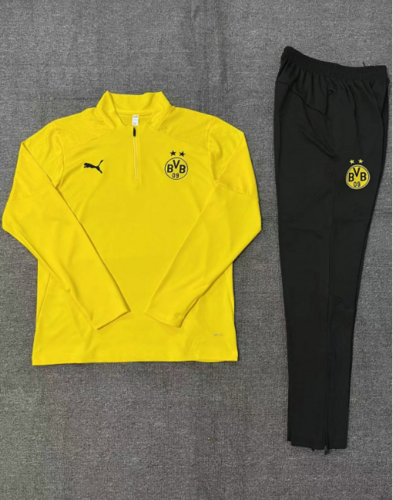 24/25 多特蒙德黄色儿童半拉链运动服