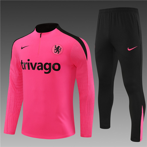 24/25 Chelsea 粉色半拉链运动服