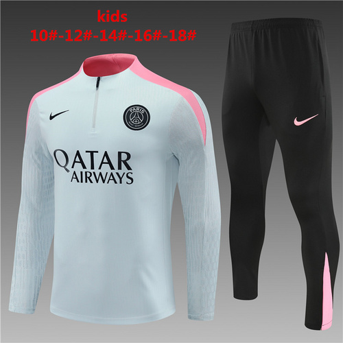 24/25 PSG 浅灰色半拉链儿童运动服