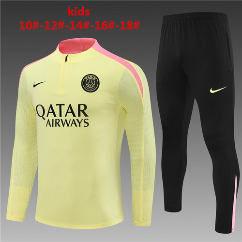 24/25 PSG 浅黄色半拉链儿童运动服
