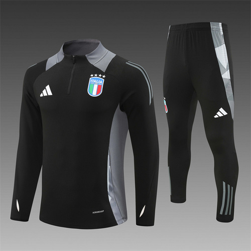 24/25 Italy 半拉链运动服 黑色