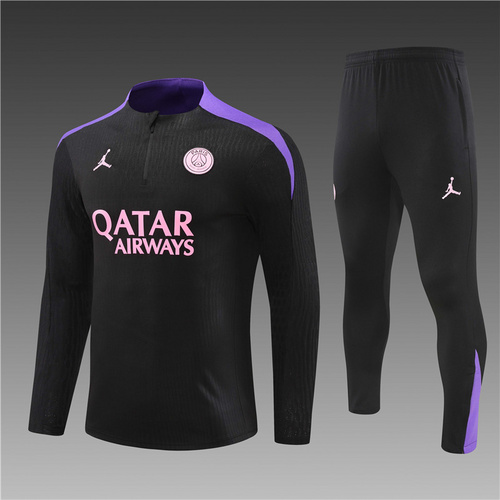 24/25 PSG 黑紫色半拉链运动服