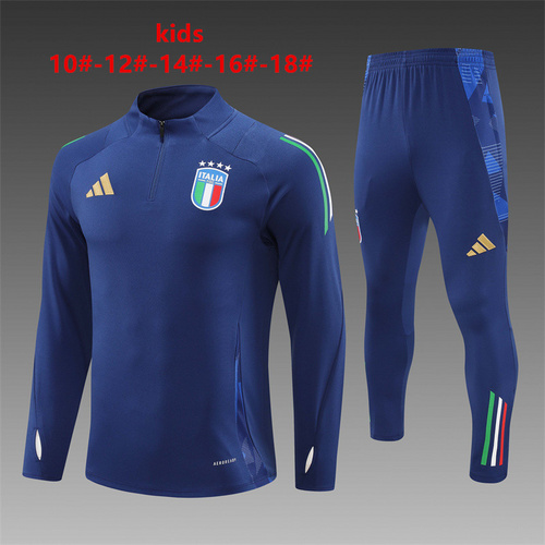 24/25 Italy Kid 半拉链运动服 宝蓝色