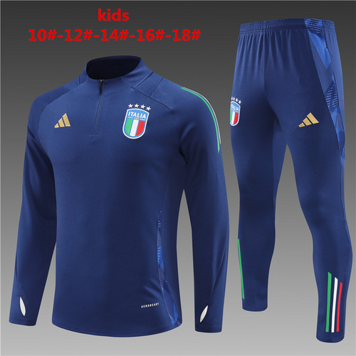 24/25 Italy Kid 半拉链运动服 宝蓝色