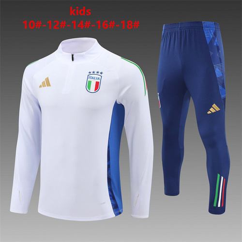 24/25 Italy Kid 半拉链运动服 白色