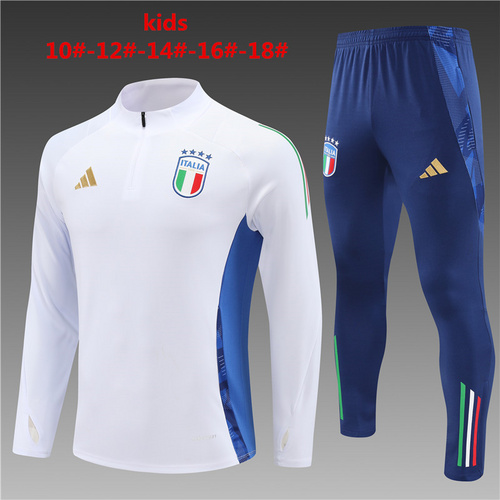 24/25 Italy Kid 半拉链运动服 白色