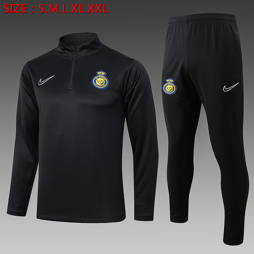 24/25 Al Nassr 黑色半拉链运动服