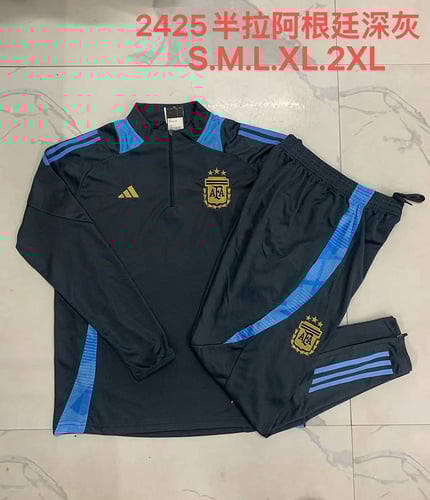 24/25 阿根廷深灰色半拉链运动服