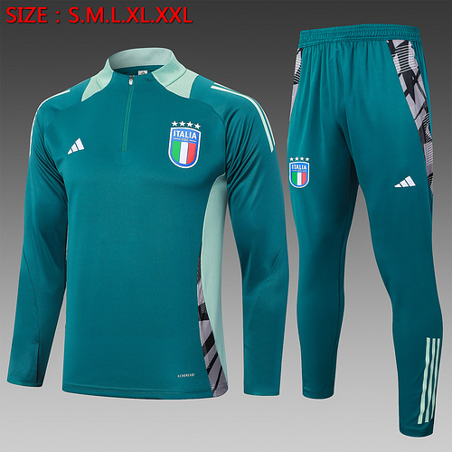 24/25 Italy 半拉链运动服 深绿色