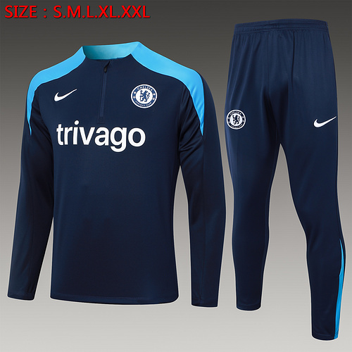 24/25 Chelsea 皇家蓝色半拉链运动服