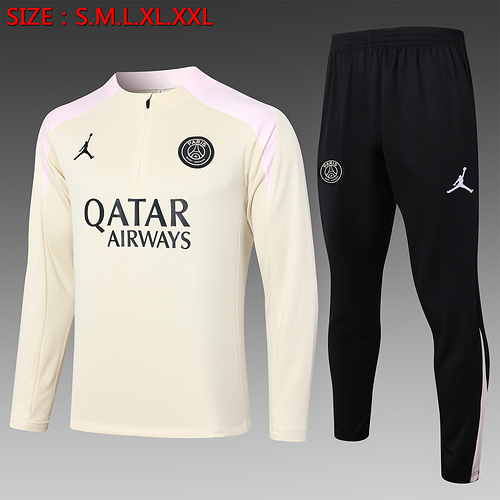 24/25 PSG 杏色半拉链运动服