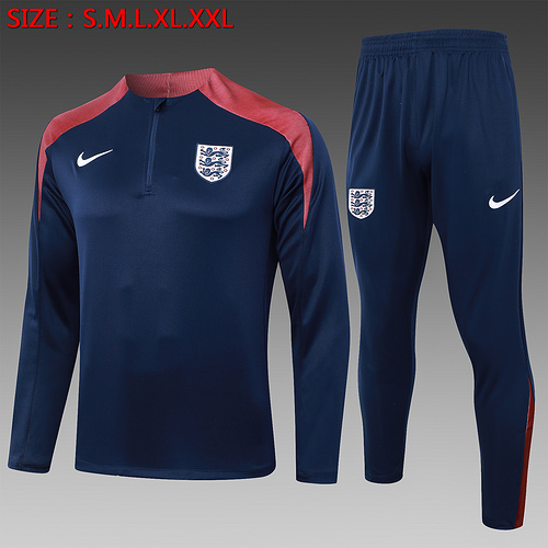 24/25 England 皇家蓝色半拉链运动服
