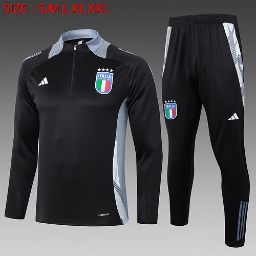24/25 Italy 半拉链运动服 黑色