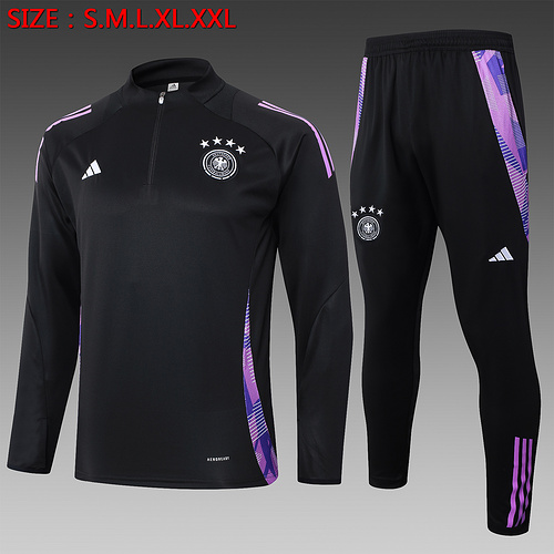 24/25 Germany 黑色半拉链运动服