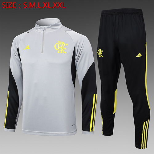 24/25 Flamengo 浅灰色半拉链运动服