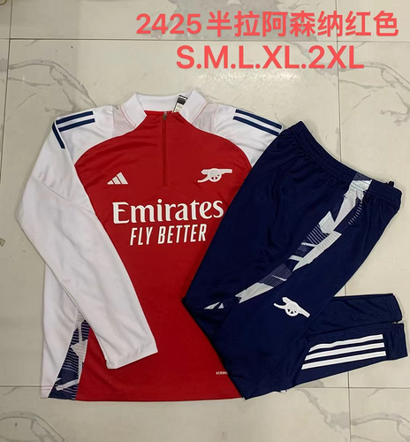 24/25 阿森纳红色半拉链运动服