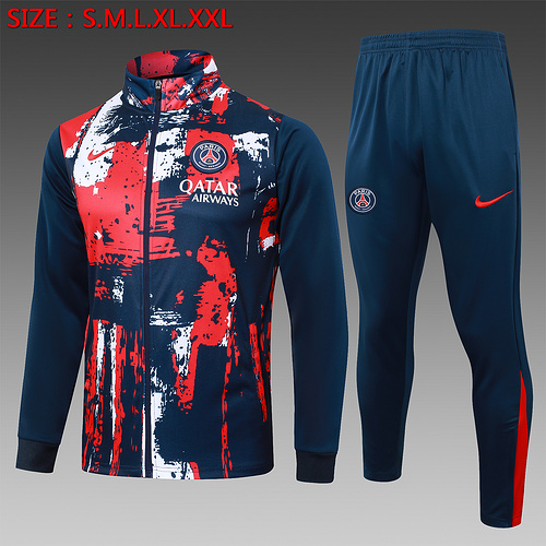 24/25 PSG 宝蓝色喷墨夹克套装