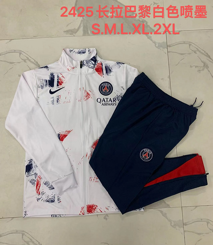 24/25 PSG 白色喷墨夹克套装