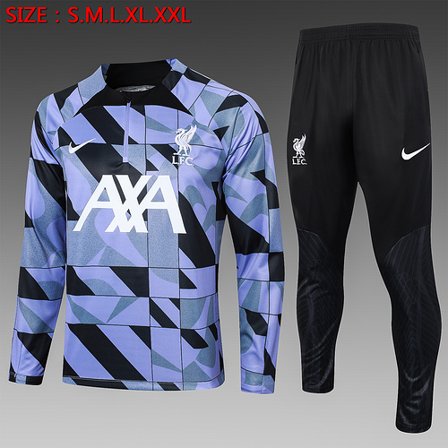 23/24 Liverpool 半拉链运动服 紫色喷墨