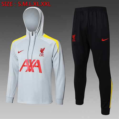 24/25 Liverpool 连帽半拉链运动服 深灰色