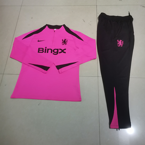 24/25 Chelsea 粉色半拉链运动服