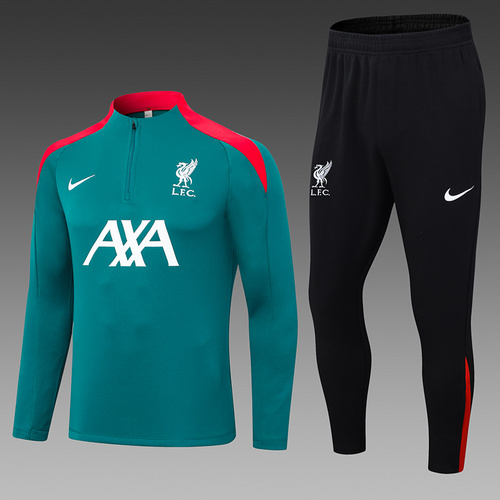 24/25 Liverpool 半拉链运动服 绿色