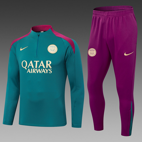 24/25 PSG 深绿色半拉链运动服
