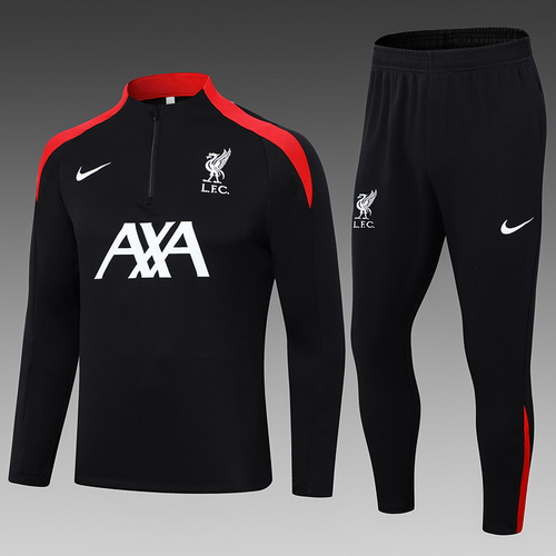 24/25 Liverpool 半拉链运动服 黑色