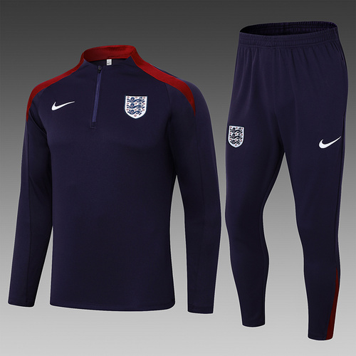 24/25 England 紫色半拉链运动服