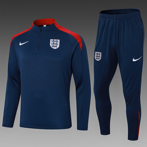 24/25 England 皇家蓝色半拉链运动服