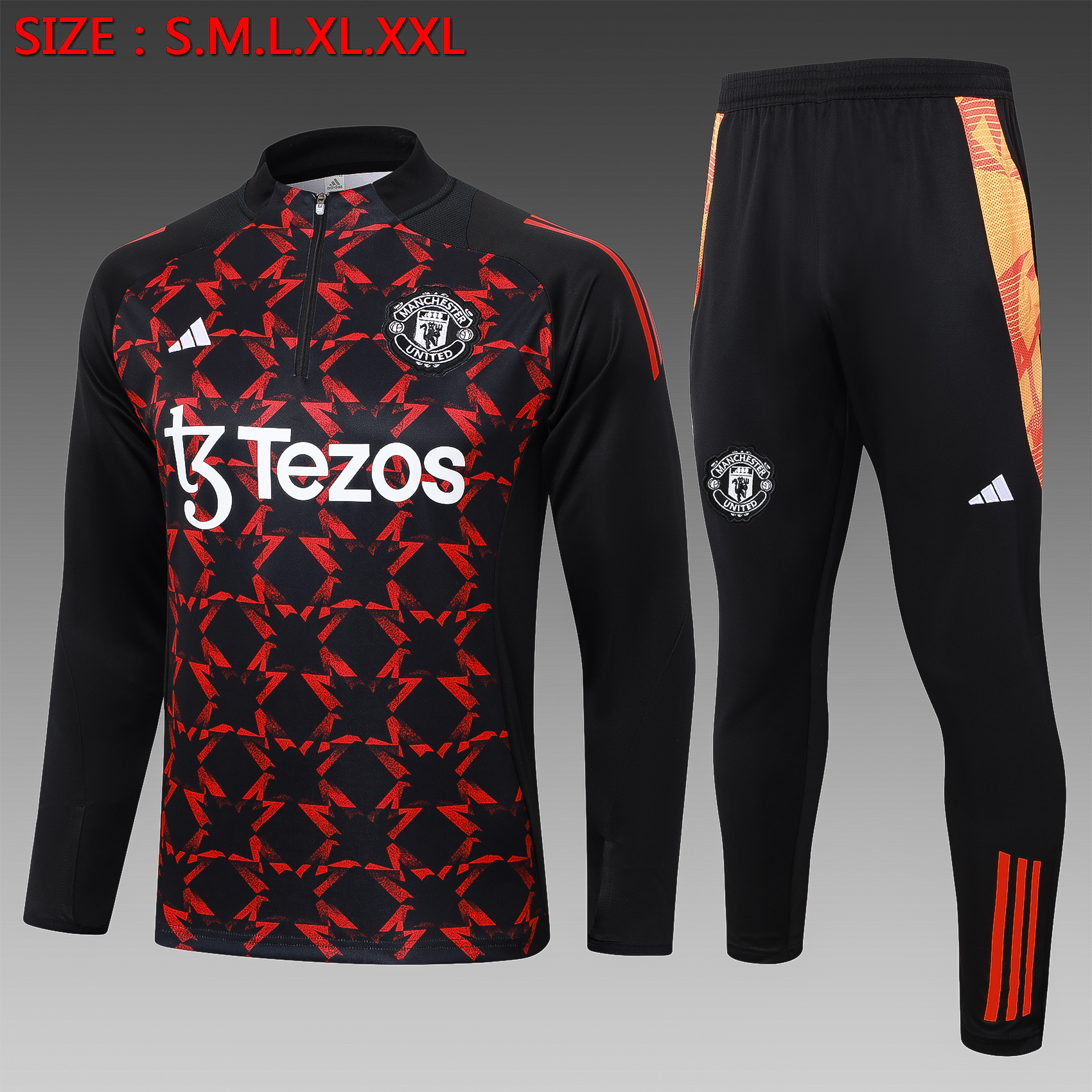 24/25 曼联黑红半拉链运动服