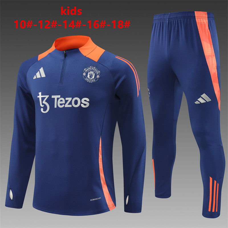 24/25 曼联皇家蓝色儿童半拉链运动服