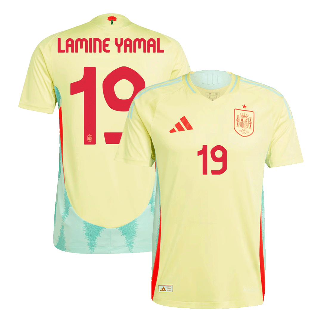 LAMINE YAMAL 19 西班牙客场球衣 2024 年欧洲杯球员版