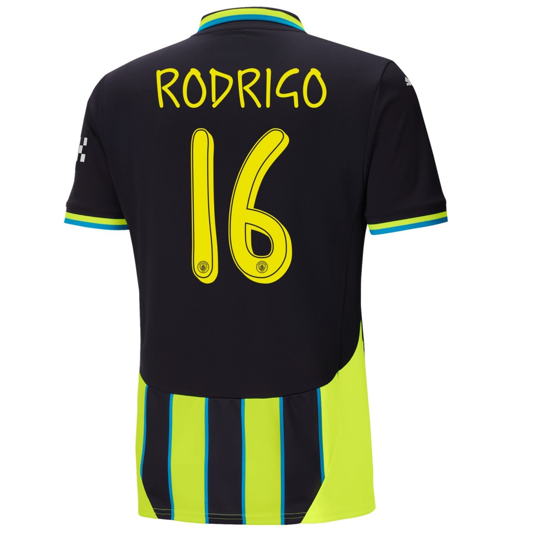 RODRIGO 16 曼城客场球衣 2024/25 - UCL 字体