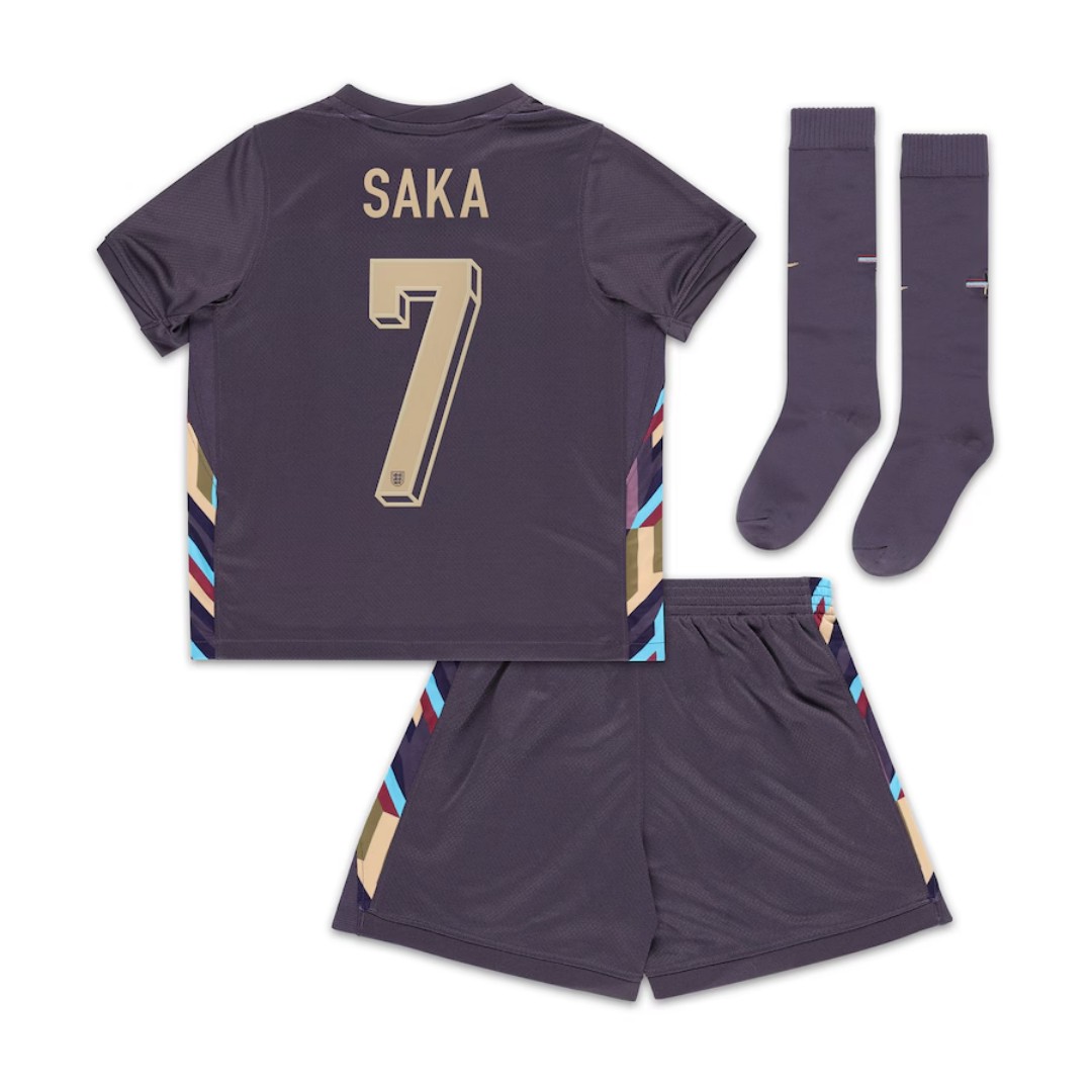 SAKA 7 儿童英格兰客场全套球衣 2024 年欧洲杯
