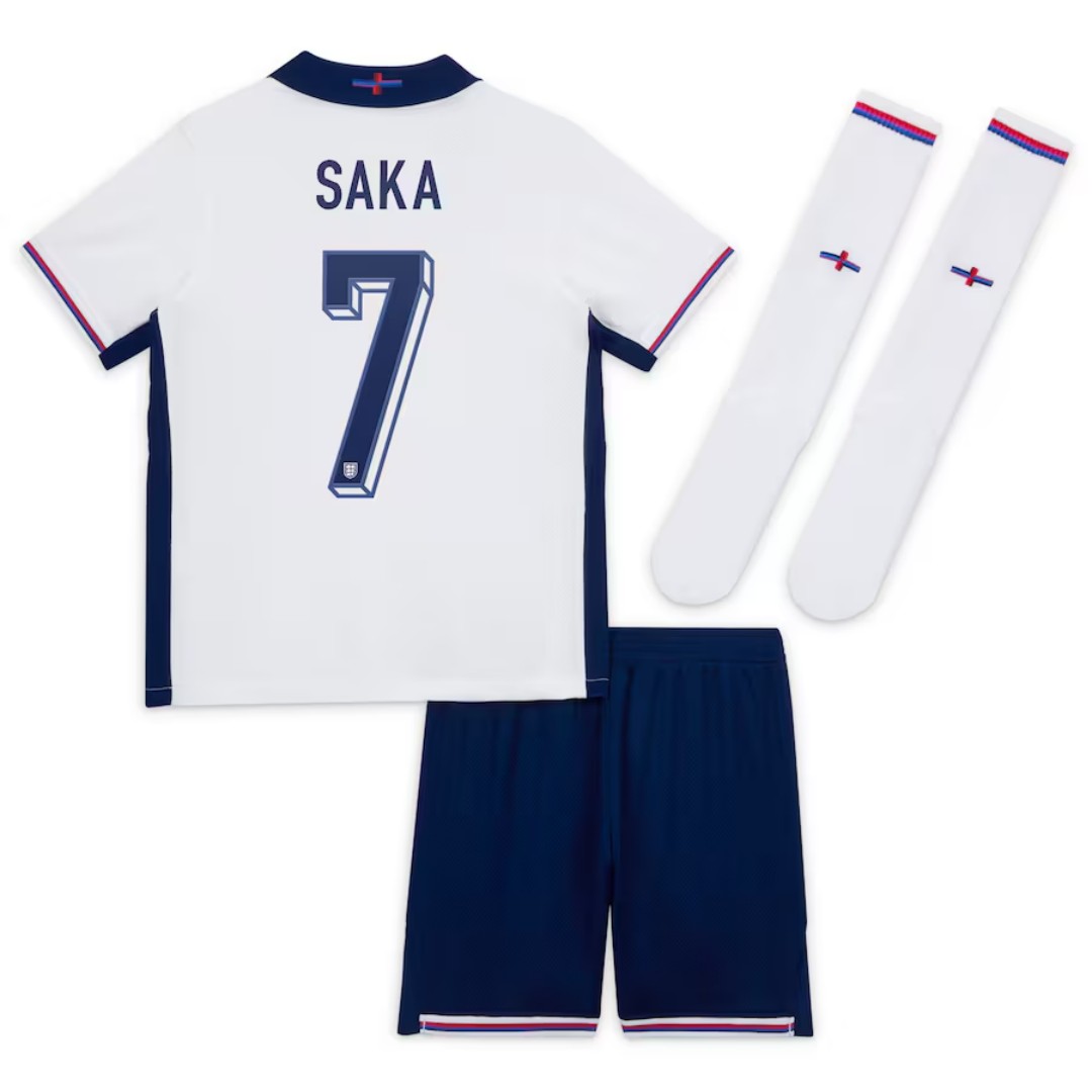 SAKA 7 儿童英格兰主场全套球衣 2024 年欧洲杯
